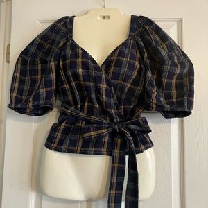 Madewell woven wraparound blouse
